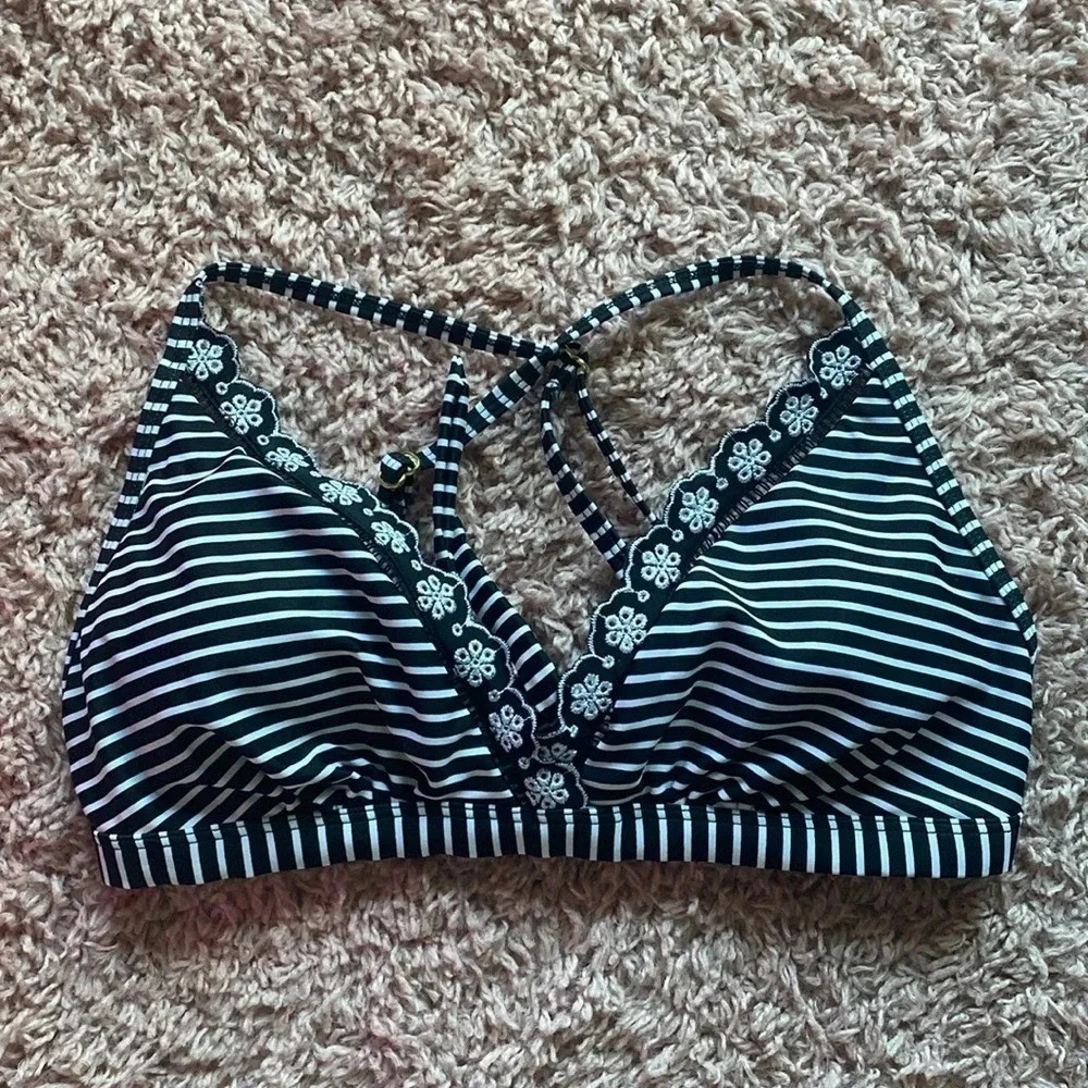Striped Time and Tru Bikini Top